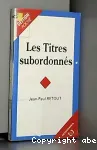 Les titres subordonnés